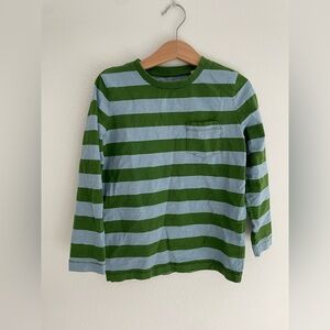 NWOT Mini Boden Blue and Green Striped Long Sleeve Tee Shirt
